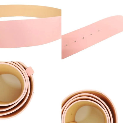 Christian DIOR Vintage CD Logo Buckle Belt Thick Belt 80 Pink Silver Hardware