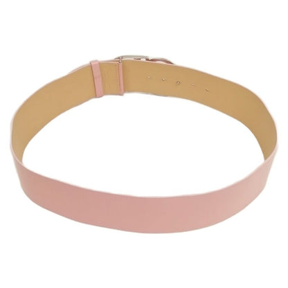 Christian DIOR Vintage CD Logo Buckle Belt Thick Belt 80 Pink Silver Hardware