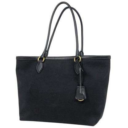 Prada Logo Jacquard Tote Shoulder Bag Tote Canvas Nero (black) Women