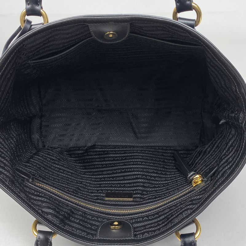 Prada Logo Jacquard Tote Shoulder Bag Tote Canvas Nero (black) Women