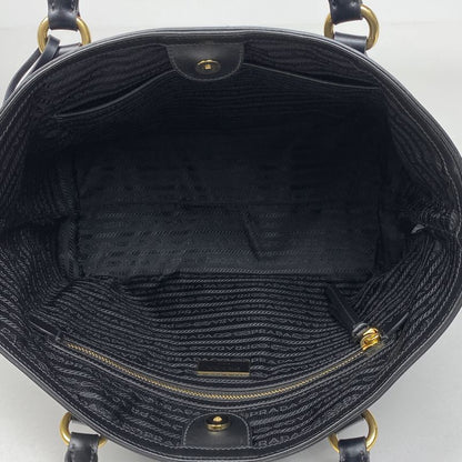 Prada Logo Jacquard Tote Shoulder Bag Tote Canvas Nero (black) Women