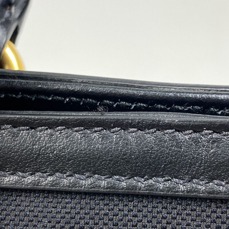 Prada Logo Jacquard Tote Shoulder Bag Tote Canvas Nero (black) Women