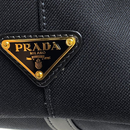 Prada Logo Jacquard Tote Shoulder Bag Tote Canvas Nero (black) Women