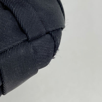 Prada Logo Plate Handbag Woven Handbag Nylon Nero (black) Bn1653 Women