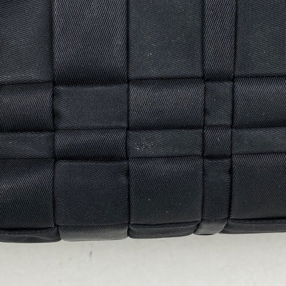Prada Logo Plate Handbag Woven Handbag Nylon Nero (black) Bn1653 Women