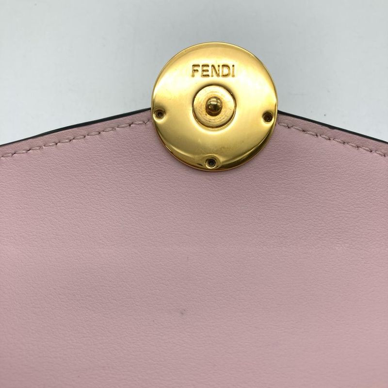 Fendi Zucca Fize Long Wallet Leather 8m0251 A6CB Pink Women