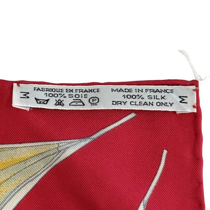 Hermes Scarf Carre 90 Vent Portant Tailwind Women's Brand Silk Red Multicolor