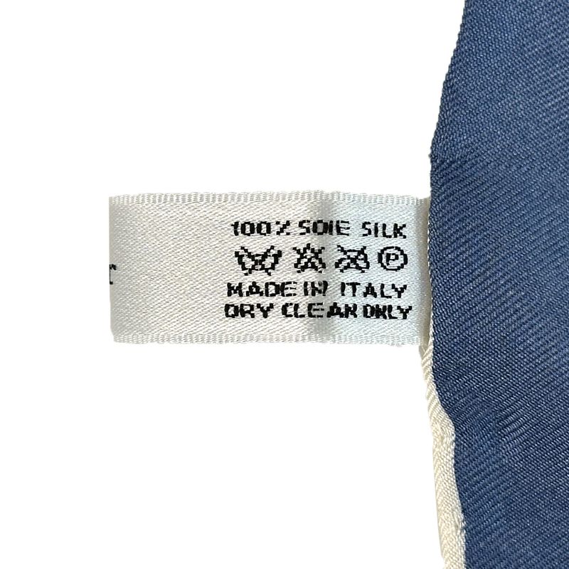 Dior Scarf Women's Branded Silk Blue Ivory Logo Bag Pattern Beautiful