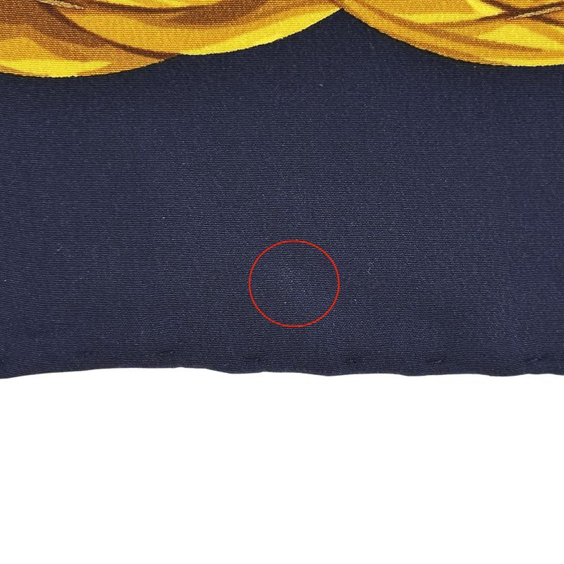 Chanel Scarf Women's Brand Cambon Matelasse Silk Navy Yellow Red Bijoux Chain