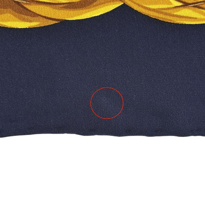 Chanel Scarf Women's Brand Cambon Matelasse Silk Navy Yellow Red Bijoux Chain