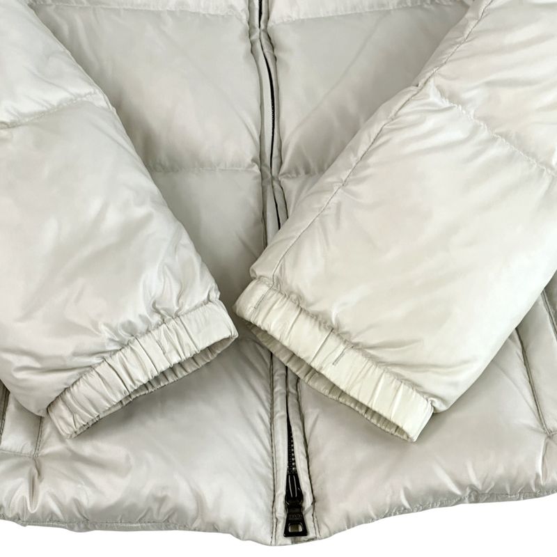 Prada Down Women's Branded Sport Down Jacket Nylon White L 40 Light Gray