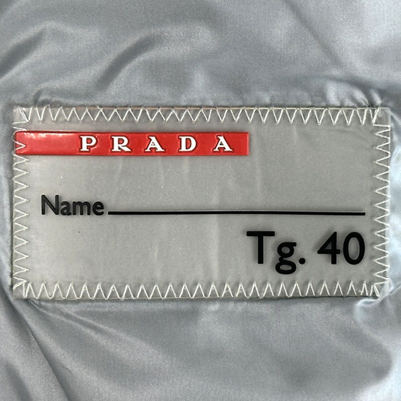 Prada Down Women's Branded Sport Down Jacket Nylon White L 40 Light Gray