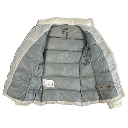 Prada Down Women's Branded Sport Down Jacket Nylon White L 40 Light Gray