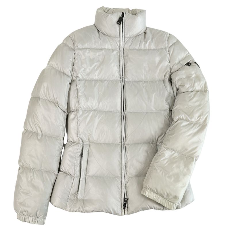 Prada Down Women's Branded Sport Down Jacket Nylon White L 40 Light Gray
