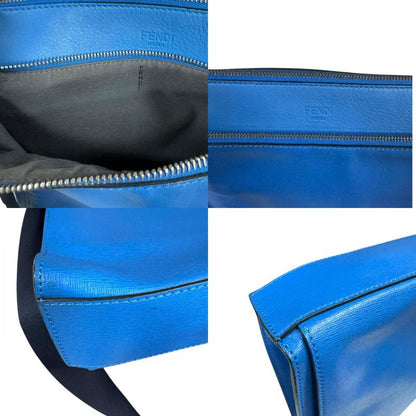 Fendi Shoulder Bag Leather 7va319 Blue Men's Fendi Preowned Fendi