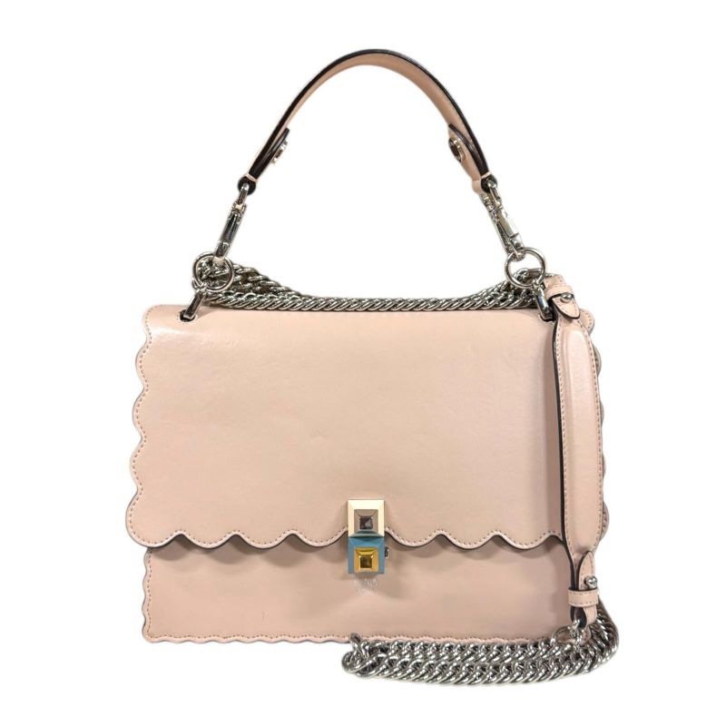 Fendi Canai Shoulder Bag Leather 8bt283 Pink Ladies Fendi Preowned Fendi