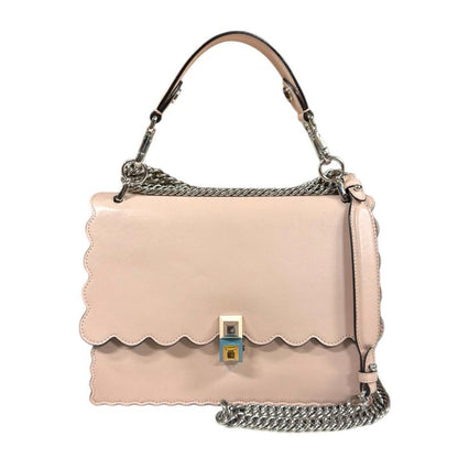 Fendi Canai Shoulder Bag Leather 8bt283 Pink Ladies Fendi Preowned Fendi