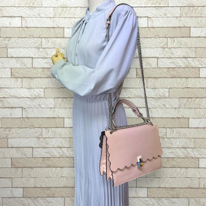 Fendi Canai Shoulder Bag Leather 8bt283 Pink Ladies Fendi Preowned Fendi