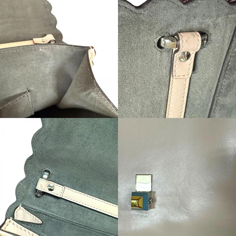 Fendi Canai Shoulder Bag Leather 8bt283 Pink Ladies Fendi Preowned Fendi