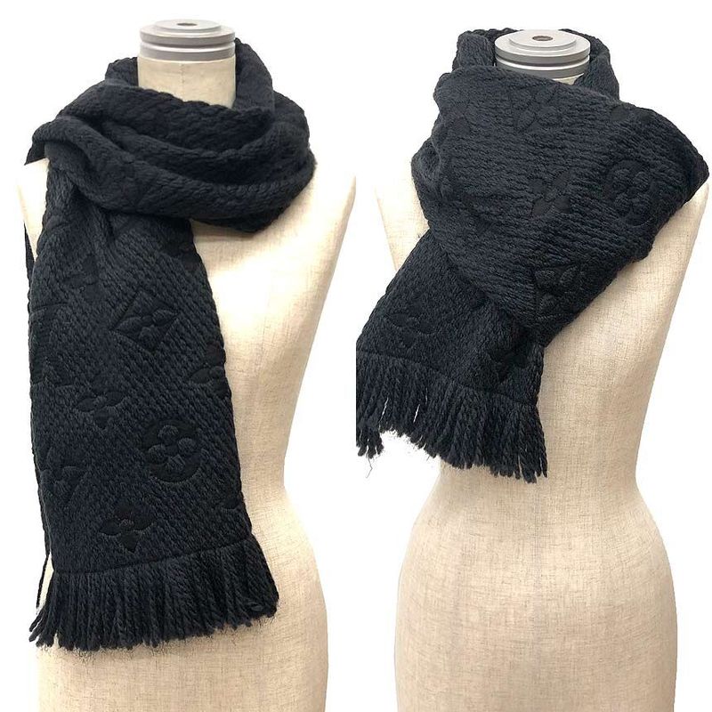 Louis Vuitton Monogram Scarf Echarpe - Logomania M72431 Anthracite Aq12288