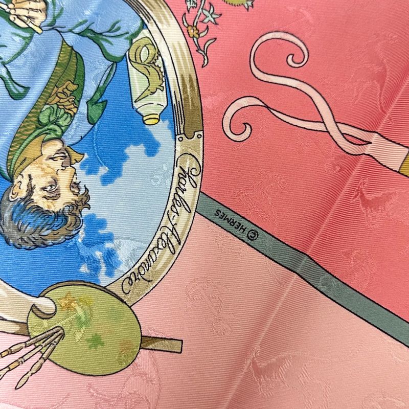 Hermes Carre 90 le Geographe Geographer 100% Silk Pink