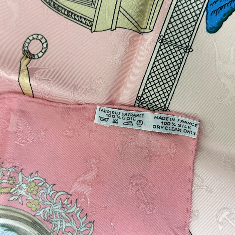 Hermes Carre 90 le Geographe Geographer 100% Silk Pink