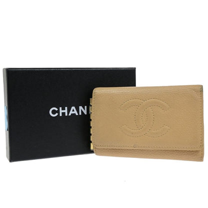 Chanel Coco Mark Caviar Skin 6-ring Key Case Beige 08bs072