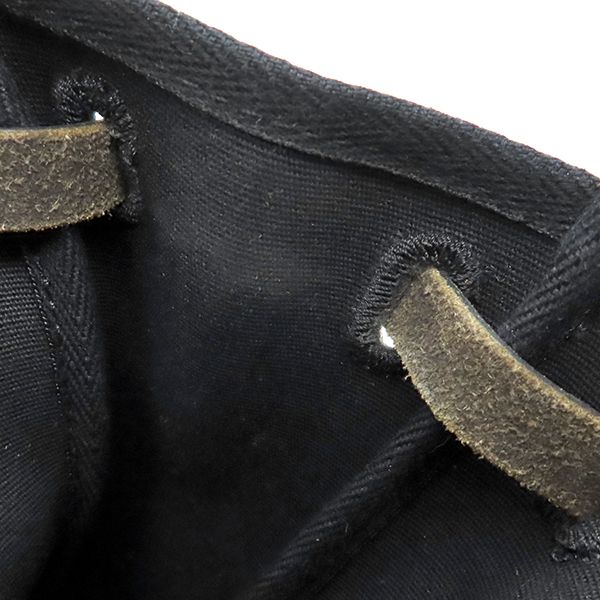 Hermes Shoulder Bag Herbag Her Bag TPM Leather Toile Officier Black Silver