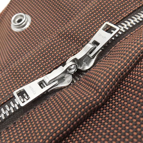 Hermes Tote Bag Her Line PM Canvas Brown Silver Hardware Brown