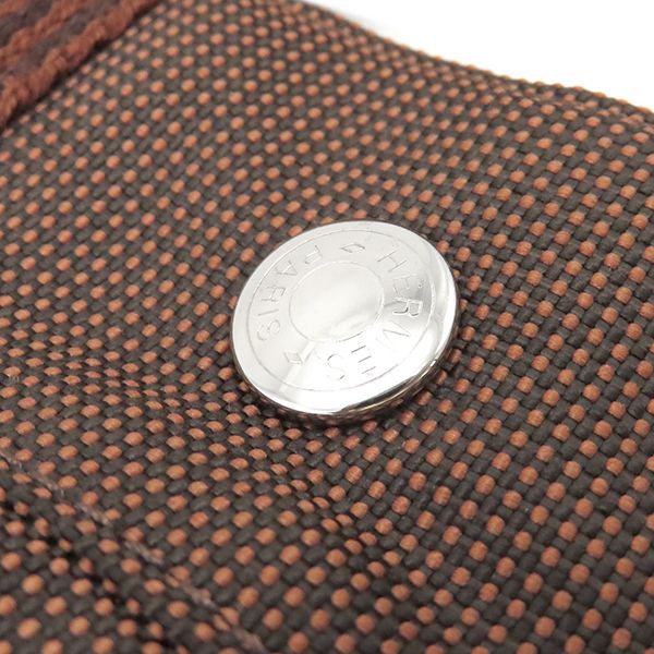 Hermes Tote Bag Her Line PM Canvas Brown Silver Hardware Brown