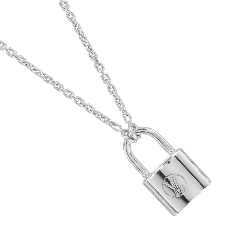 Louis Vuitton Lock-It Padlock Motif Silver 925 Ladies 8.28g Necklace