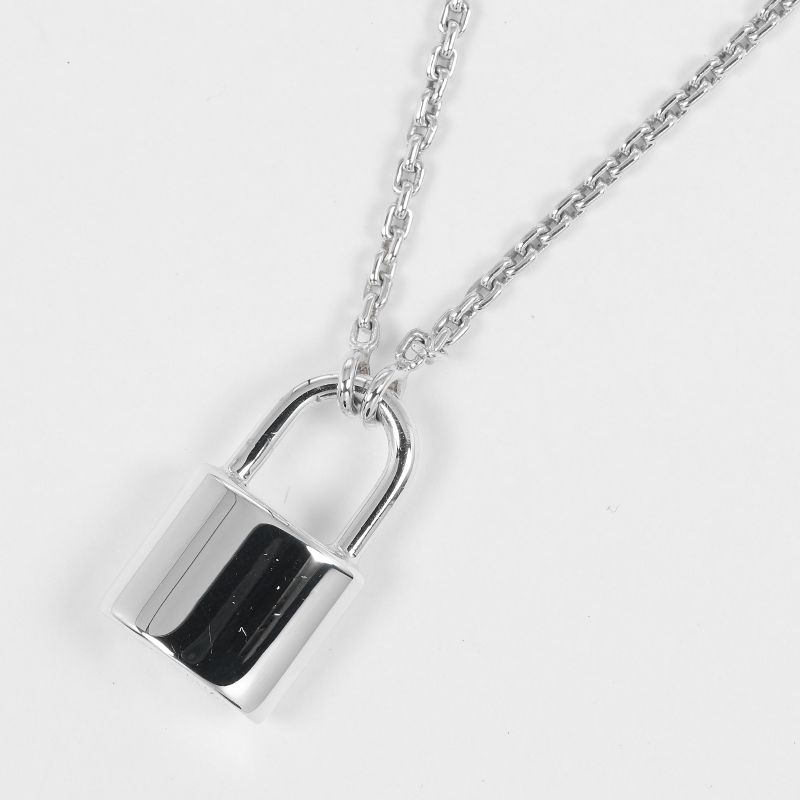 Louis Vuitton Lock-It Padlock Motif Silver 925 Ladies 8.28g Necklace