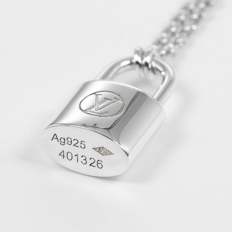 Louis Vuitton Lock-It Padlock Motif Silver 925 Ladies 8.28g Necklace