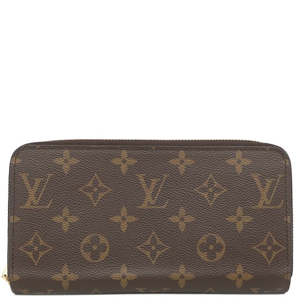 Louis Vuitton Long Wallet Zippy Wallet Monogram Canvas Brown Gold Hardware