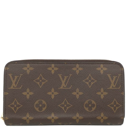 Louis Vuitton Long Wallet Zippy Wallet Monogram Canvas Brown Gold Hardware