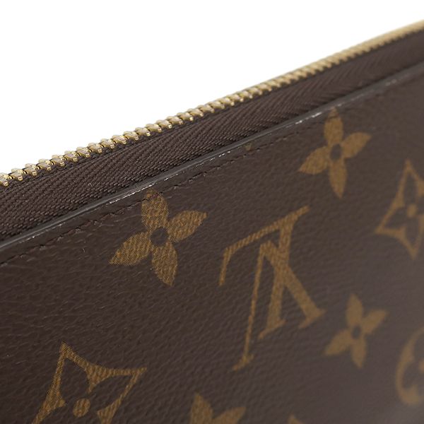 Louis Vuitton Long Wallet Zippy Wallet Monogram Canvas Brown Gold Hardware
