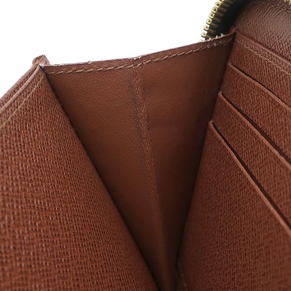 Louis Vuitton Long Wallet Zippy Wallet Monogram Canvas Brown Gold Hardware