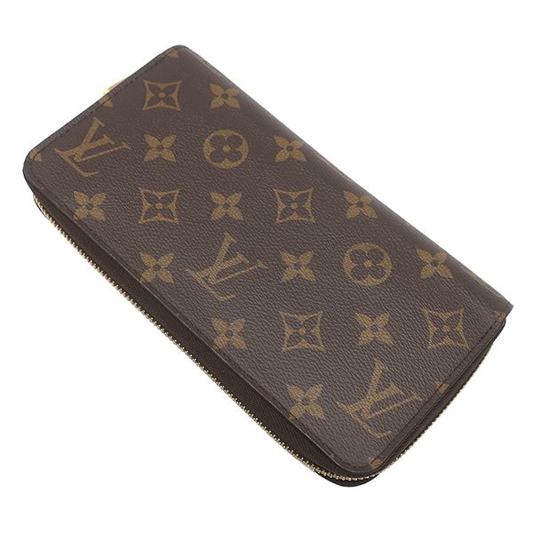 Louis Vuitton Long Wallet Zippy Wallet Monogram Canvas Brown Gold Hardware