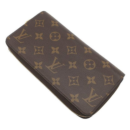 Louis Vuitton Long Wallet Zippy Wallet Monogram Canvas Brown Gold Hardware