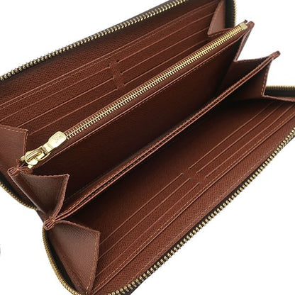 Louis Vuitton Long Wallet Zippy Wallet Monogram Canvas Brown Gold Hardware