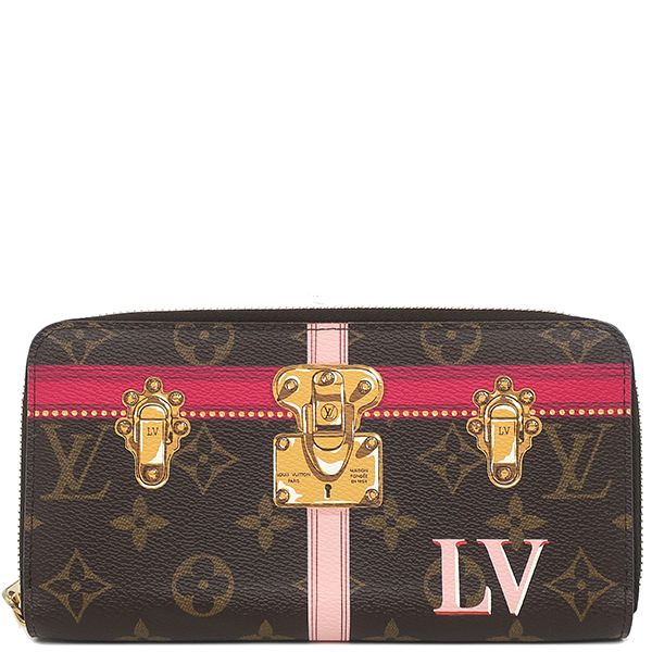 Louis Vuitton Long Wallet Zippy Wallet Summer Trunk Monogram Canvas Brown Gold