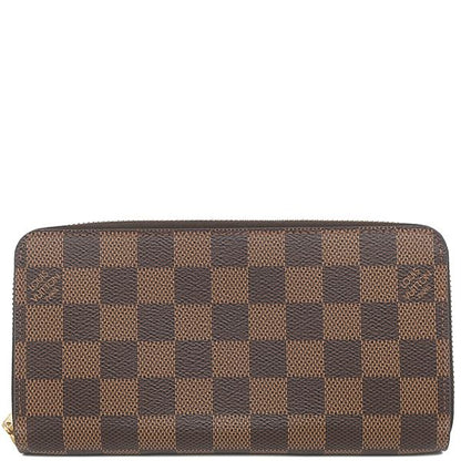 Louis Vuitton Long Wallet Zippy Wallet Damier Canvas Damier Ebene Gold Hardware