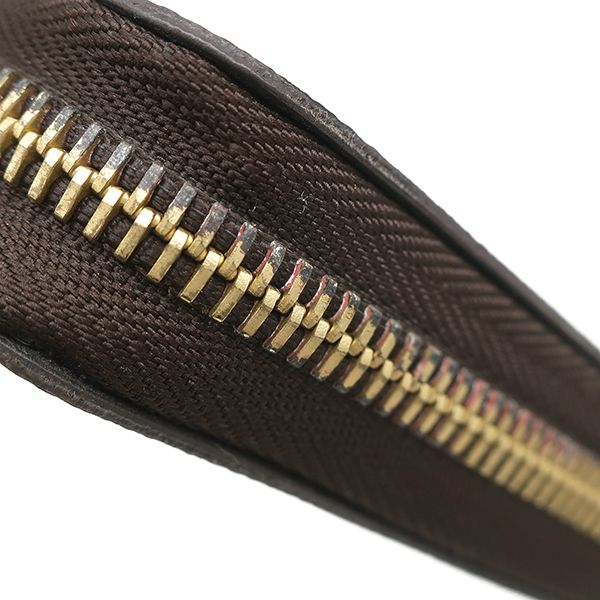 Louis Vuitton Long Wallet Zippy Wallet Damier Canvas Damier Ebene Gold Hardware