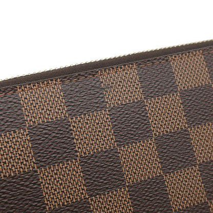 Louis Vuitton Long Wallet Zippy Wallet Damier Canvas Damier Ebene Gold Hardware