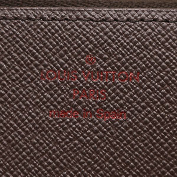 Louis Vuitton Long Wallet Zippy Wallet Damier Canvas Damier Ebene Gold Hardware