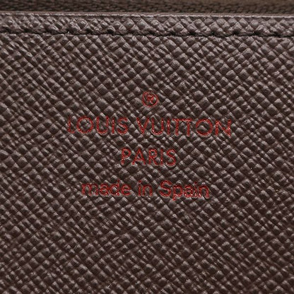 Louis Vuitton Long Wallet Zippy Wallet Damier Canvas Damier Ebene Gold Hardware