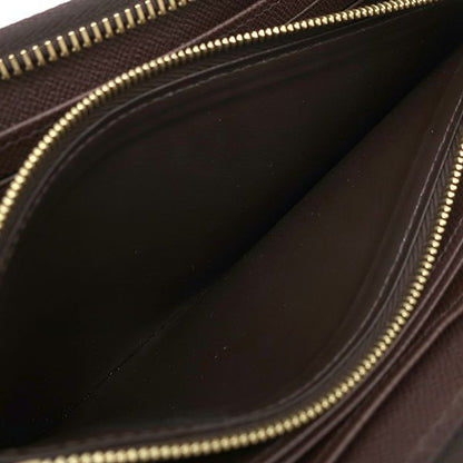 Louis Vuitton Long Wallet Zippy Wallet Damier Canvas Damier Ebene Gold Hardware
