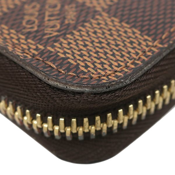 Louis Vuitton Long Wallet Zippy Wallet Damier Canvas Damier Ebene Gold Hardware
