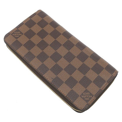 Louis Vuitton Long Wallet Zippy Wallet Damier Canvas Damier Ebene Gold Hardware