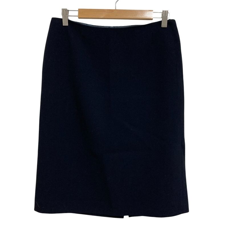 Prada Back Slit Knee Length Tight Skirt 42 Navy Women's Used
